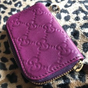 Gucci Leather Guccissima Magenta Pouch